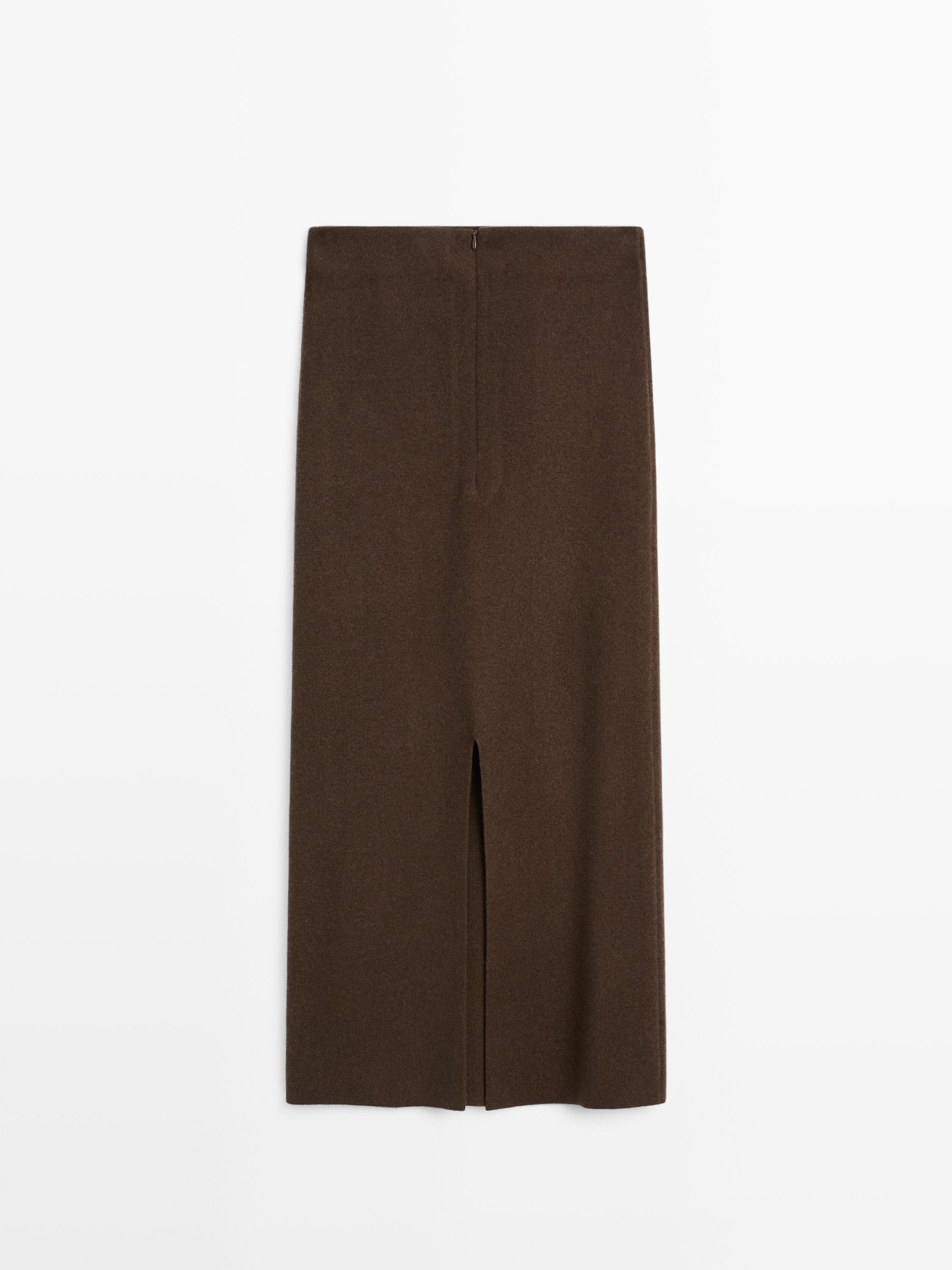 Double-faced midi skirt